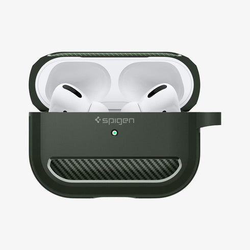 ACS05482 - Apple AirPods Pro 2 Case Rugged Armor in matte black showing the front